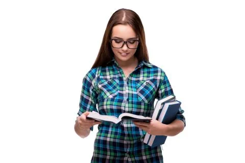 Young student isolated on the white background Stock Photos