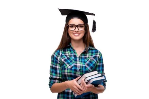 Young student isolated on the white background Stock Photos