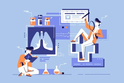Young student man study medicine science Stock Illustration