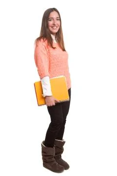 Young student posing over a white background Stock Photos
