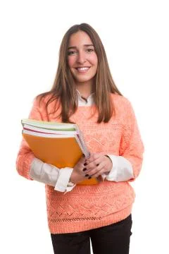 Young student posing over a white background Stock Photos