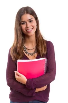 Young student posing over a white background Stock Photos