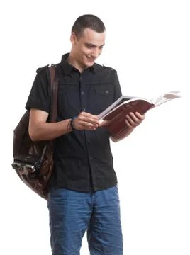 Young student reading a book. Stock Photos