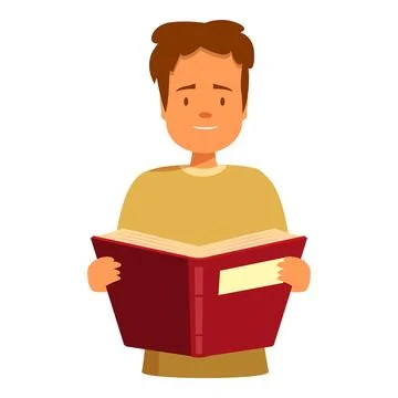 Young student reading a textbook, concentrating on education Stock Illustration