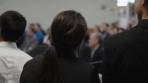 A young student on a report on art. Stock Footage 241664887