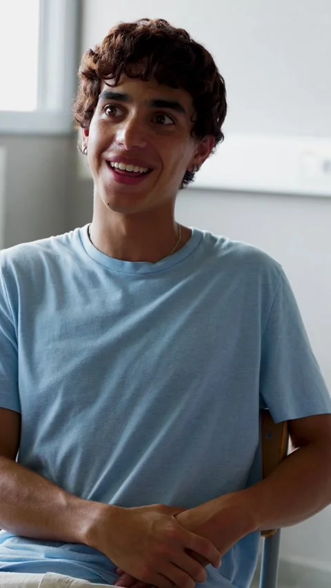 Young student sharing ideas during university class discussion Stock Footage 312198340