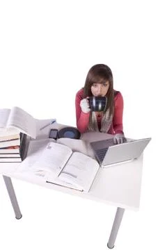 Young student studying for exams Stock Photos