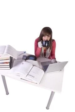 Young student studying for exams Stock Photos