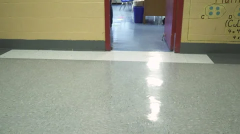 Young students being lead down the hall  (5 of 7) Stock Footage 50417409