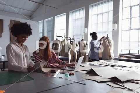 Young students at a fashion college Stock Photos