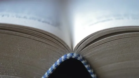 Young student's hand turning page of an english dictionary for knowledge 스톡 동영상 204779511