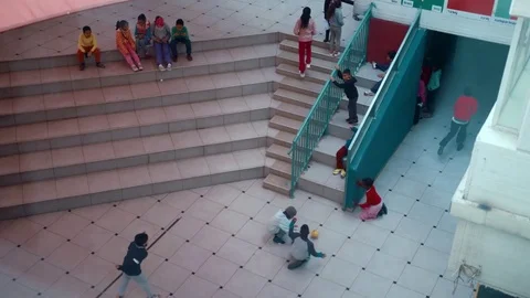 Young students playing around in school Stock Footage 81204007