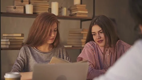 Young students preparing for exam in library Stock Footage 115829283