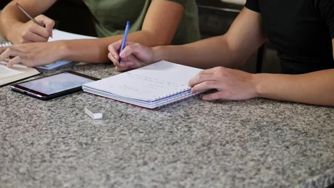 Young students studying with gadgets Stock Footage 80966090