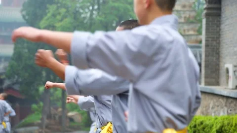 Young students training Kung fu Vídeos de archivo 88677879