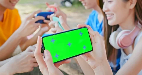 Young students use smartphone Video stock 127014250