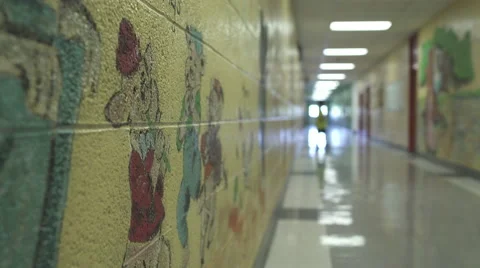 Young students walking down the hall  (4 of 5) Stock Footage 50418241