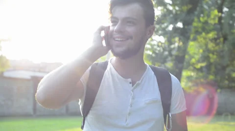 Young stylish man on the phone Stock Footage 30374011