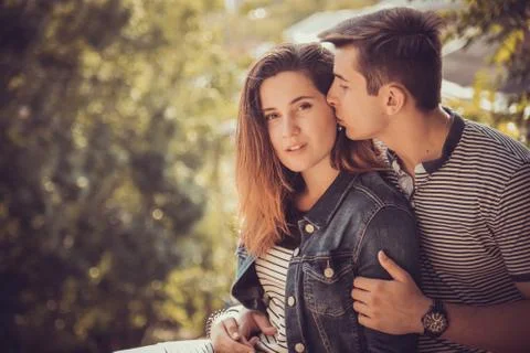 Young stylish pretty couple Stock Photos