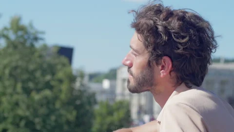 Young stylish worker taking a coffee break outdoors Stock Footage 132832690