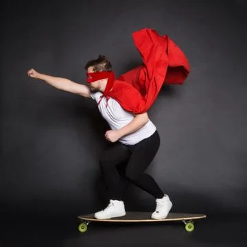 Young super hero man in studio Stock Photos