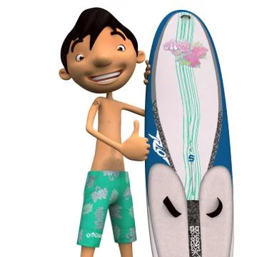 Young surfer Illustration