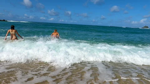Young Surfers Go To The Ocean Stock Footage 248532300
