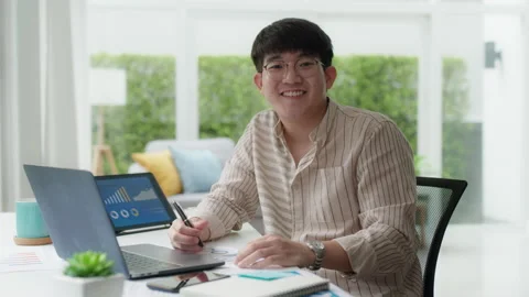 Young talent workforce reskill upskill fully remote work permanently. Stock Footage 175742377