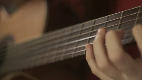 Young Talented Caucasian Kid Practicing Guitar Play Music. Stock Footage 259826799
