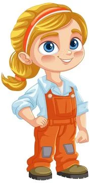 Young Technician in Overalls Stock Illustration