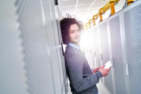 Young technician working Foto stock