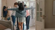 Young Teenage Boy Arriving Home Surprising Family Hugging Feeling Excited Stock Footage