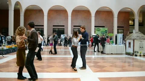 Young teenagers dancing salsa under tutor recommendations 스톡 동영상 12425648
