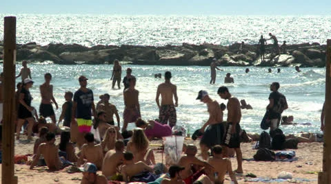 Young Teens on the Beach 1 Stock Footage 22576010