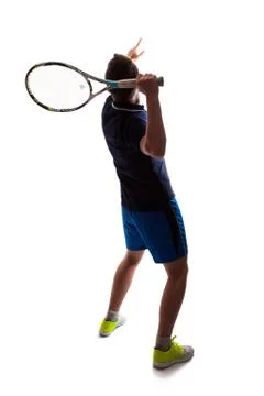 Young tennis player with racket Stock Photos