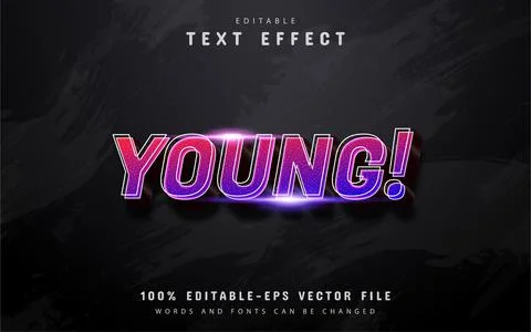 Young! text - 3d gradient text effect Stock Illustration