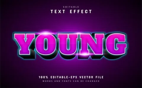 Young text effect with purple gradient Stock Illustration