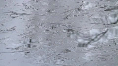 Young thin ice ripples in waves on the surface of the water Stock Footage 148129347