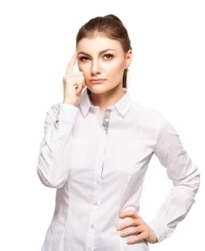Young thinking female Stock Photos