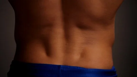 Young topless rolled man posing Stock Footage 98724256