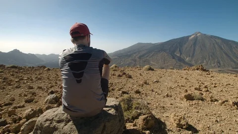 Young Tourist Enjoying the View Stock Footage