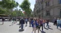 Young tourists walking near Casa Batllo in Barcelona 4k or 4k+ Resolution