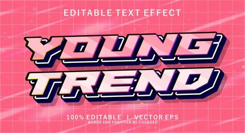 Young trend vector text effect with modern style design Stock Illustration