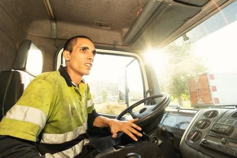 Young truck driver at work Stock Photos
