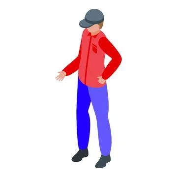 Young trucker icon isometric vector. Truck driver Stock Illustration