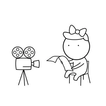 Young TV journalist Stock Illustration