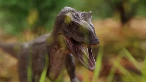 A young Velociraptor in a 3D animation Stock Footage 253598921