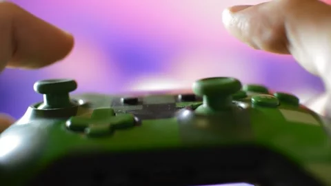 Young video game player use a controller. video game player 库存影片 202320696