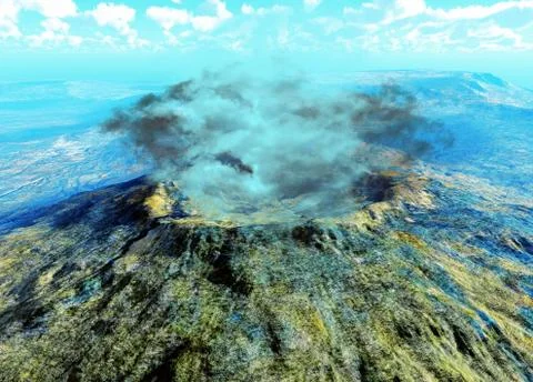 Young volcano being born 库存插图