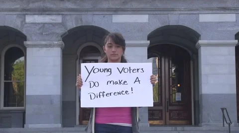 Young voters do make a difference in an election Video stock 54099256